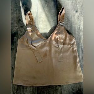 top cami tank women gold color misguided size 4 Satin